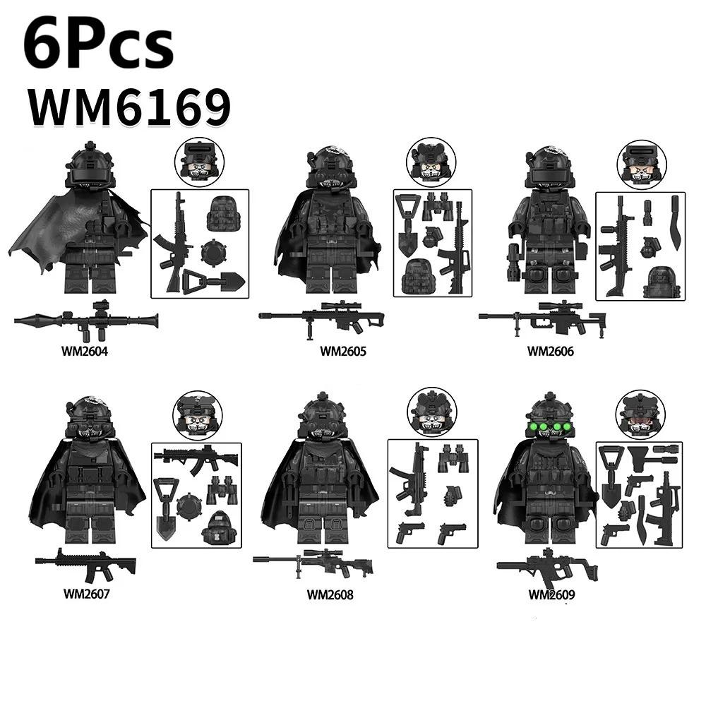 WM6147 WM6168 WM6169 Militaire Serie SWAT Special Forces Bouwsteen Commando Soldaat Stad Politie Pet Mini Actiefiguur Speelgoed
