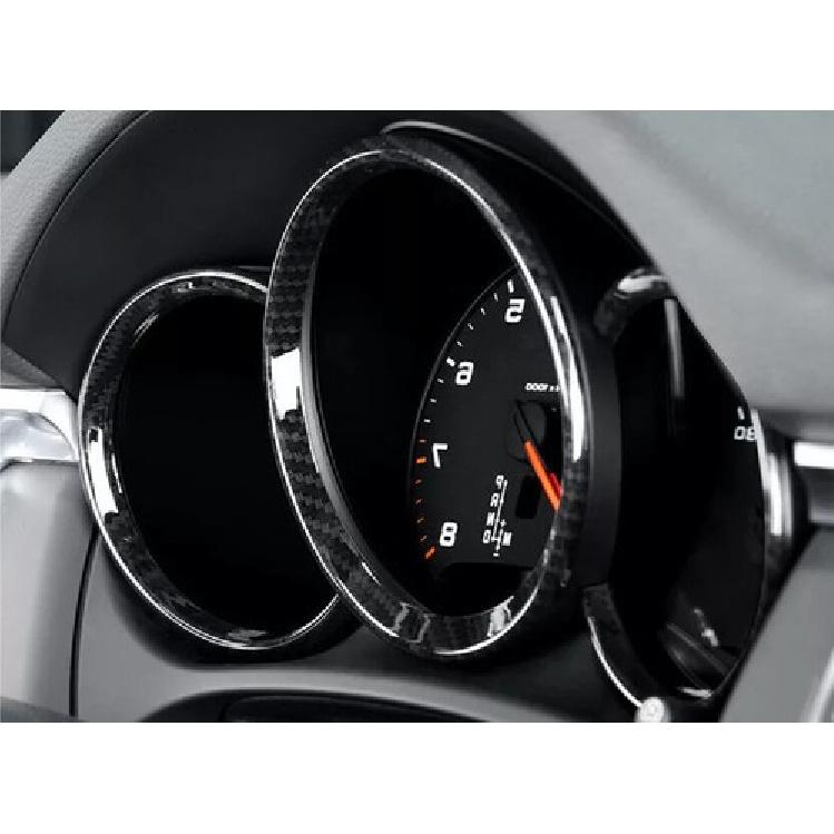 For 2015- Porsche Macan Carbon Fiber Style Dashboard Ring Cover Trim