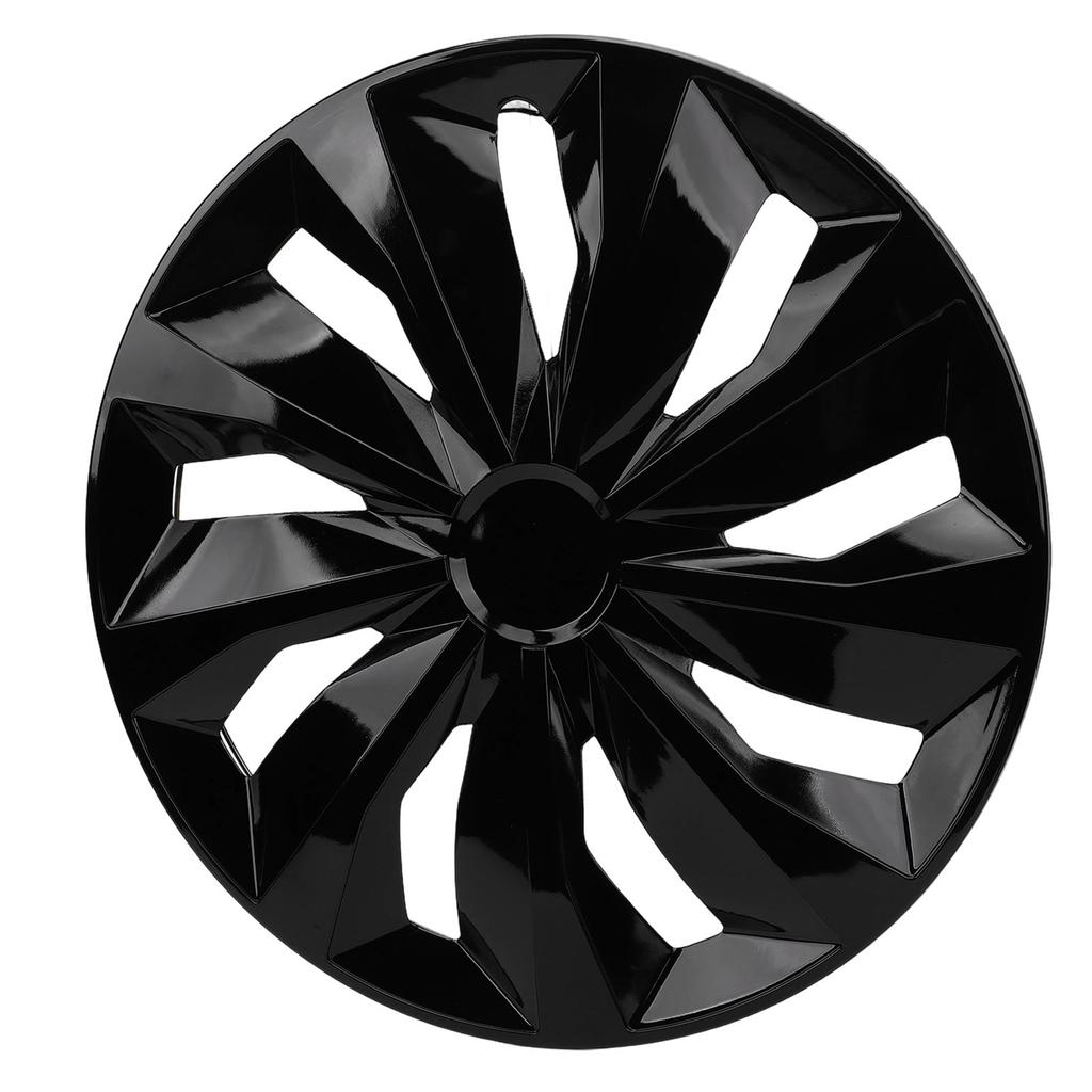 4PCS 17 Inch Hubcaps Set Stylish Universal Fit Clip On ABS R17 Wheel Cover Replacement for Most Cars Truck SUV Black