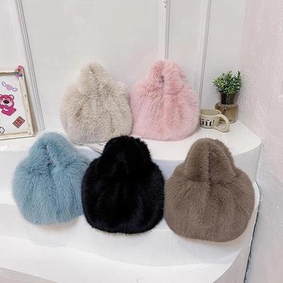 Fashion Cute Soft Plush Bag For Women Girls Luxury Fluffy Tote Bag Versatile Exquisite Autumn Winter Fur Shoulder Handbag Gifts