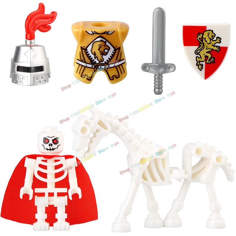 

AX9815 AX9816 Средневековый Рыцарь Рыцарь-Скелет Щит Копье Доспехи Кирпичики Конструктора Оружие Аксессуары Игрушки-Пазлы