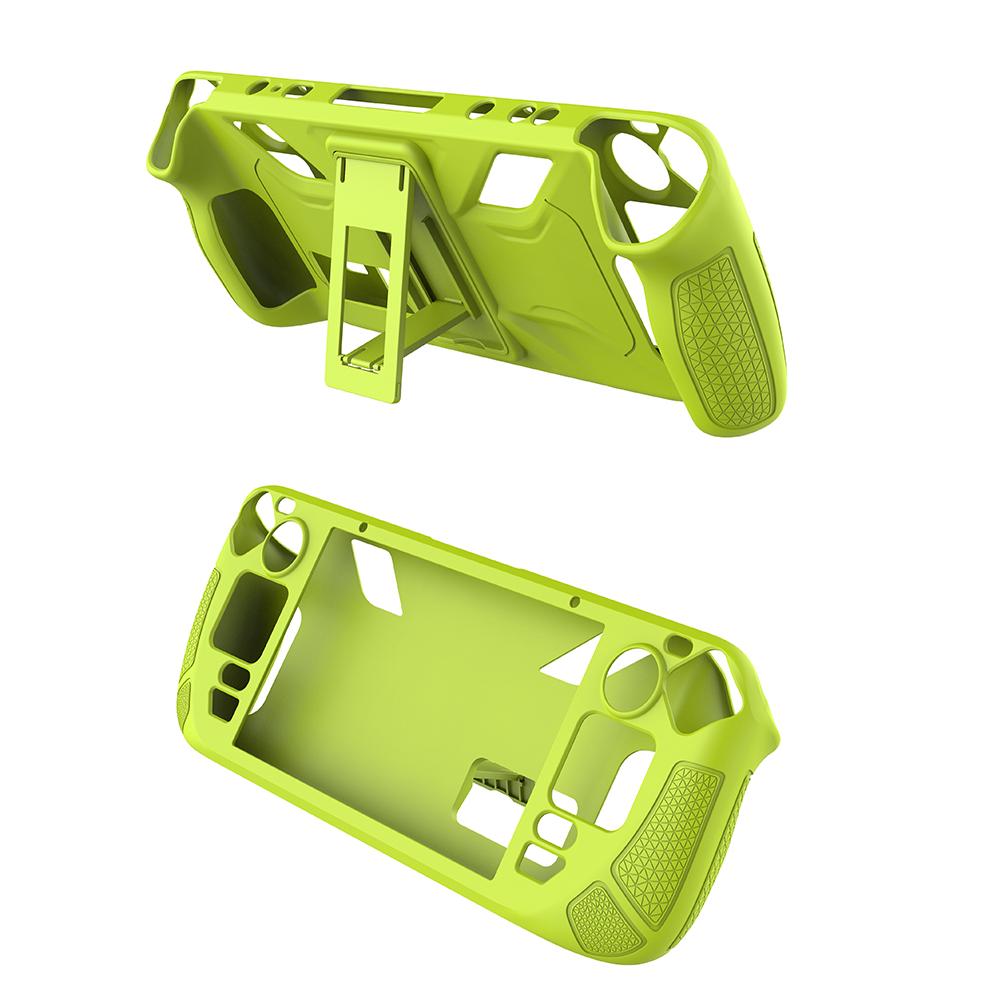 Game Console Silicone Full Cover Anti Slip Soft Shell Game Console Case with Bracket Replacement Accessories for Steam Deck
