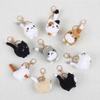 Cartoon Cat Crochet Keychain Handmaking Knitted Cat Keychain Creative Crochet Kitten Keyrings  Gift