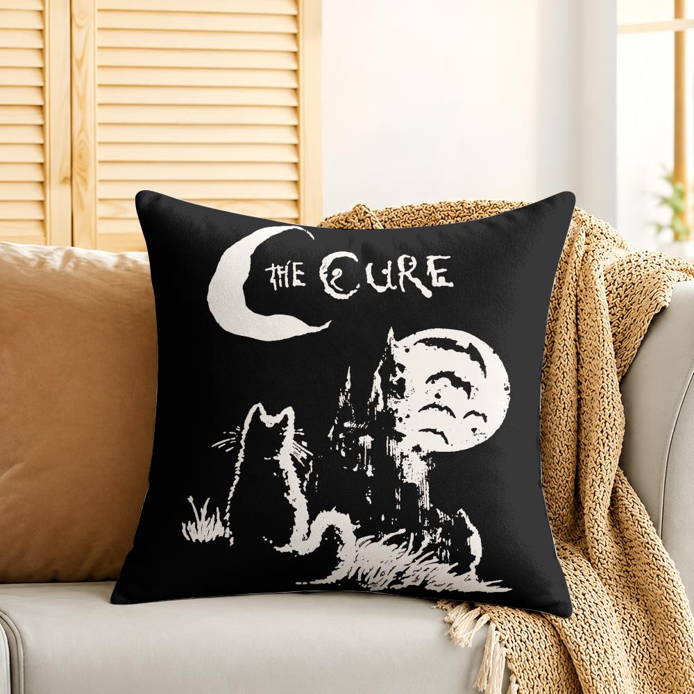 The CCure Rock Band Cushion Cover Silky Short Plush Invisible Zipper Dustproof Sofa Pillow Case For Home Decor