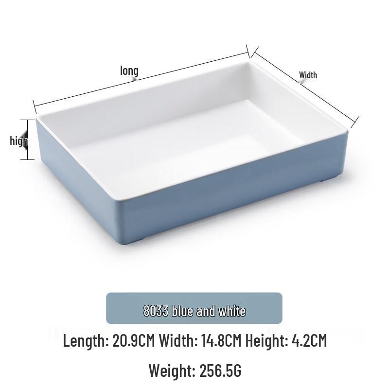 Handun Melamine Rectangular Hot Pot Side Plates, 10-Pack