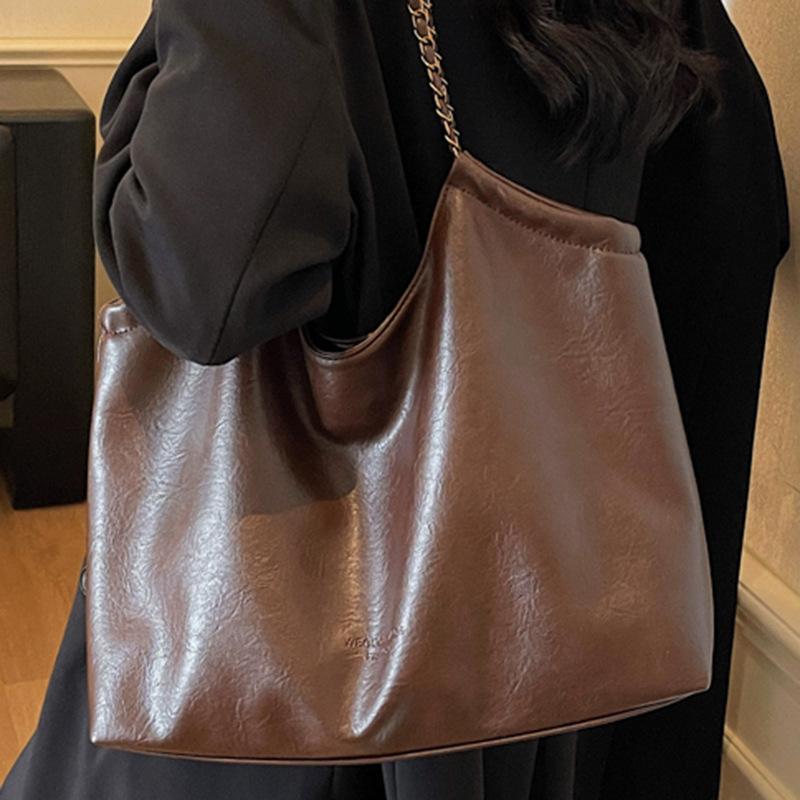 Korean version of niche simple bag women's 2025 autumn new trendy shoulder bag high value large capacity tote bag