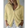 Cappotto Cardigan da Donna con Cappuccio, Manica Lunga, a Maglia Waffle