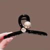 Elegant Large Rhinestone & Faux Pearl Hair Claw Clip for Women - Chic Minimalist Style, Solid Color Acrylic,Fashion Accessory, Hair Clips for Women