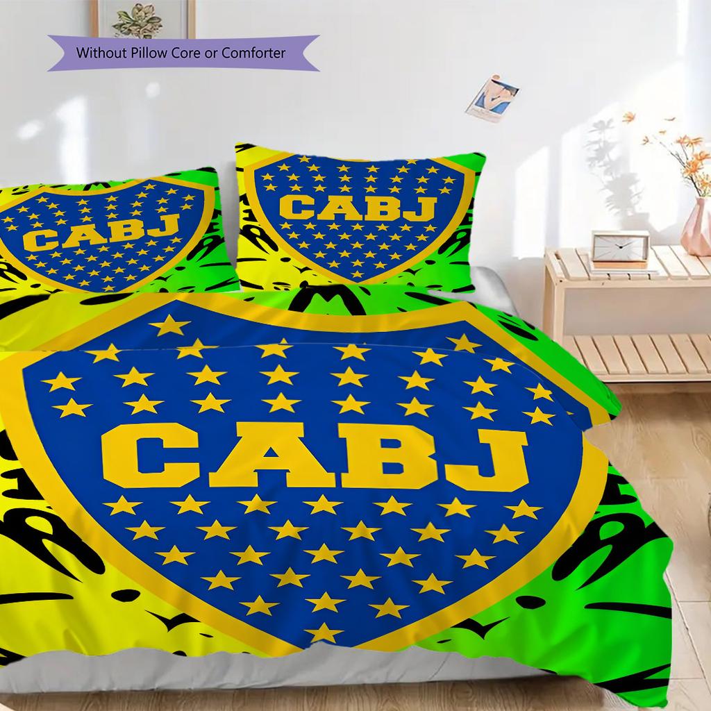 Boca Juniors Pattern Bedding Quilt Set Quilt Cover Pillowcase Home Decoration Birthday Gift (1 * duvet cover + 2 * pillowcase, without core)