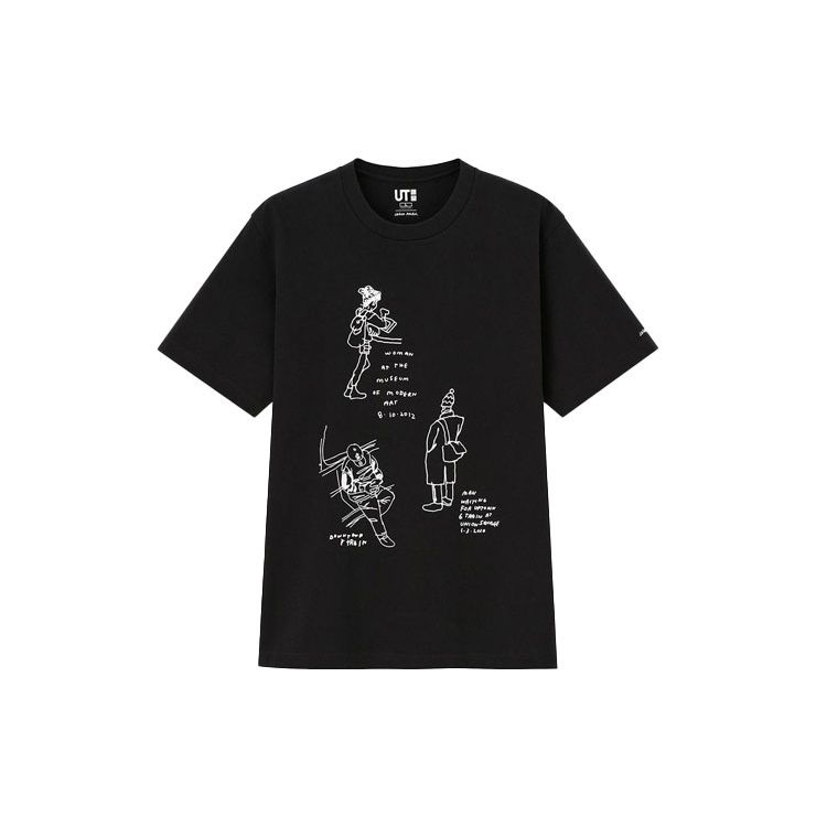 UNIQLO Cartoon Print Slim Fit Straight T-Shirt Unisex tops Black 437288-09