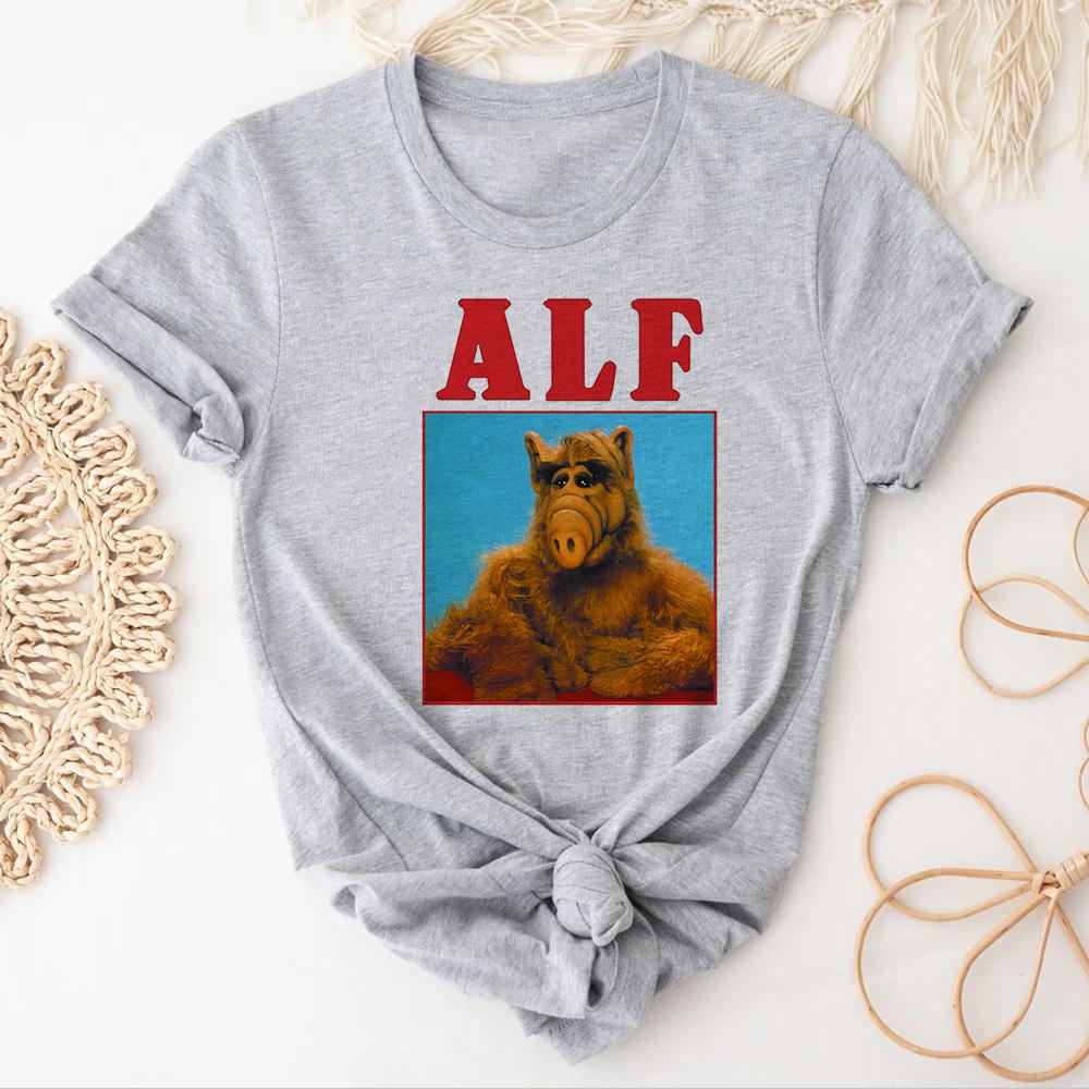 

Alf Alien t shirt Women Unisexga Japanese anime tshirt girl funny clothing 2XL