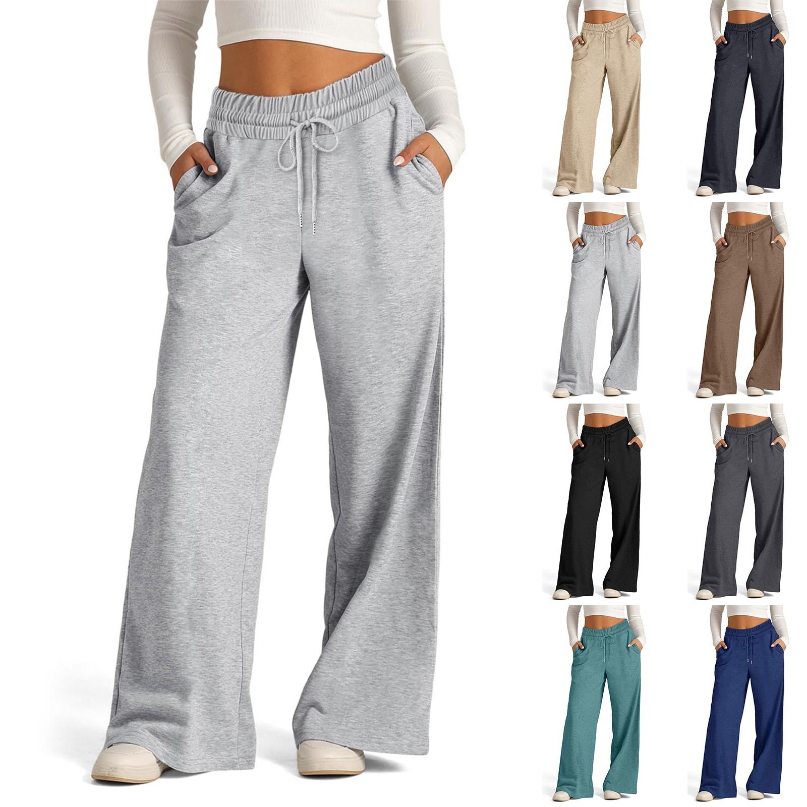 

Women s High Waisted Wide Leg Sweatpants Casual Yoga Jogger Pants XL