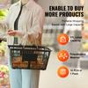 SucceBuy 12PCS Shopping Basket 21L with Metal Handle & Stand Portable Plastic Shop Grocery Basket for Store Supermarket Grocery