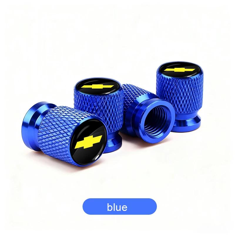 4pcs Car Wheel Tire Valve Caps Aluminum Airtight Covers Fit Chevrolet Silverado Impala Malibu Equinox Cruze Camaro Blazer Aveo