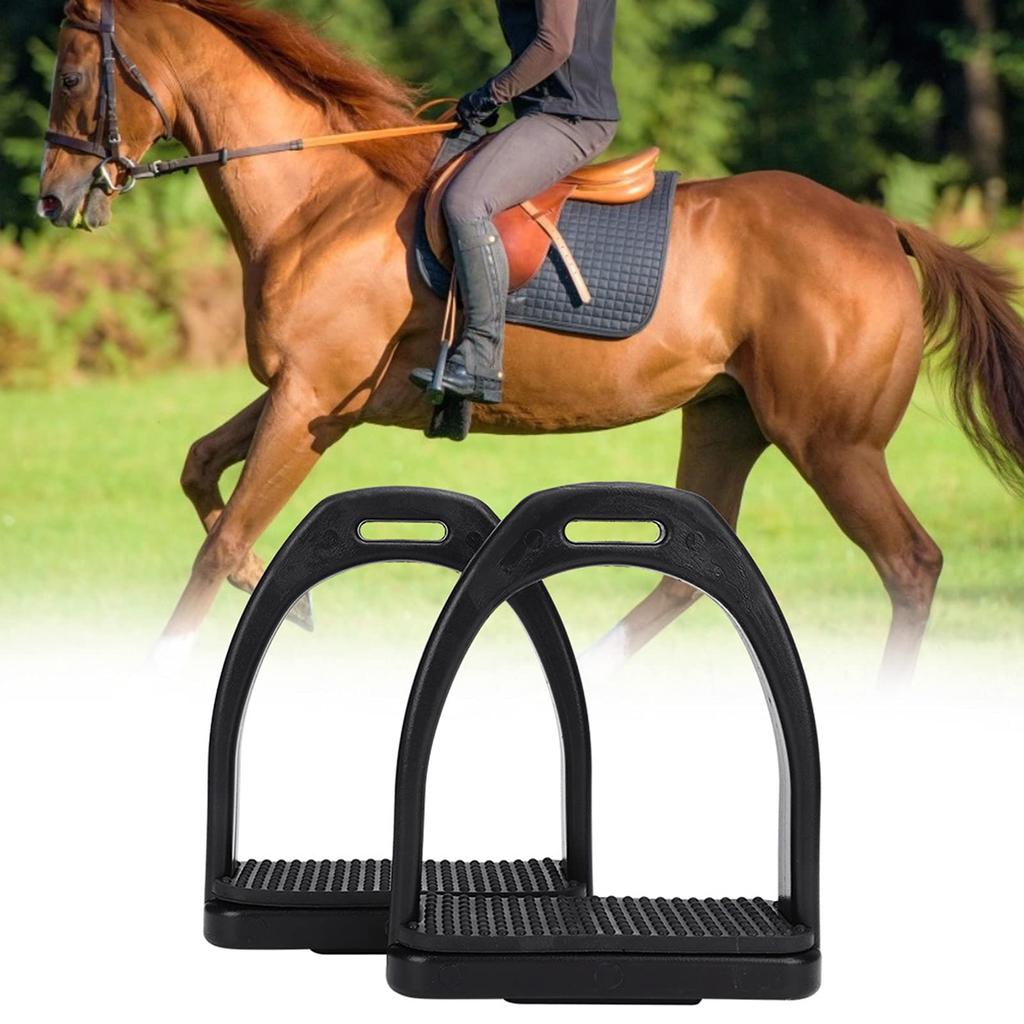 Horse Stirrup Horse Stirrup 2 Pieces Comfortable Plastic Horse Riding Equipment Equestrian Horseback Riding xuuyuu.. Wear-Resistant Anti-Slip (L)
