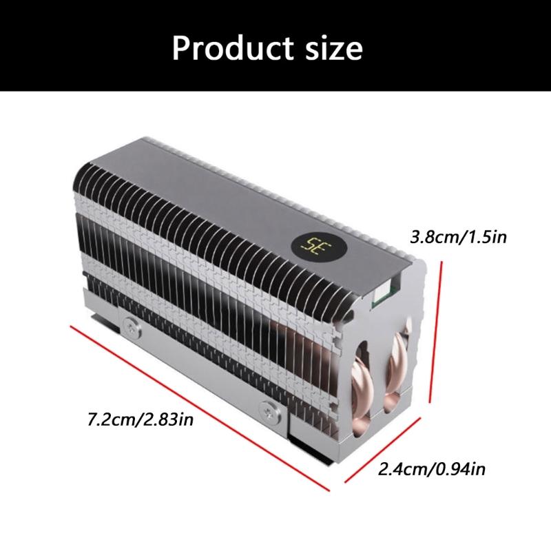 Double Coppers Pipe Cooling System For M.2 2280 SSD With Real Time Temperature Monitoring And Silents Operation