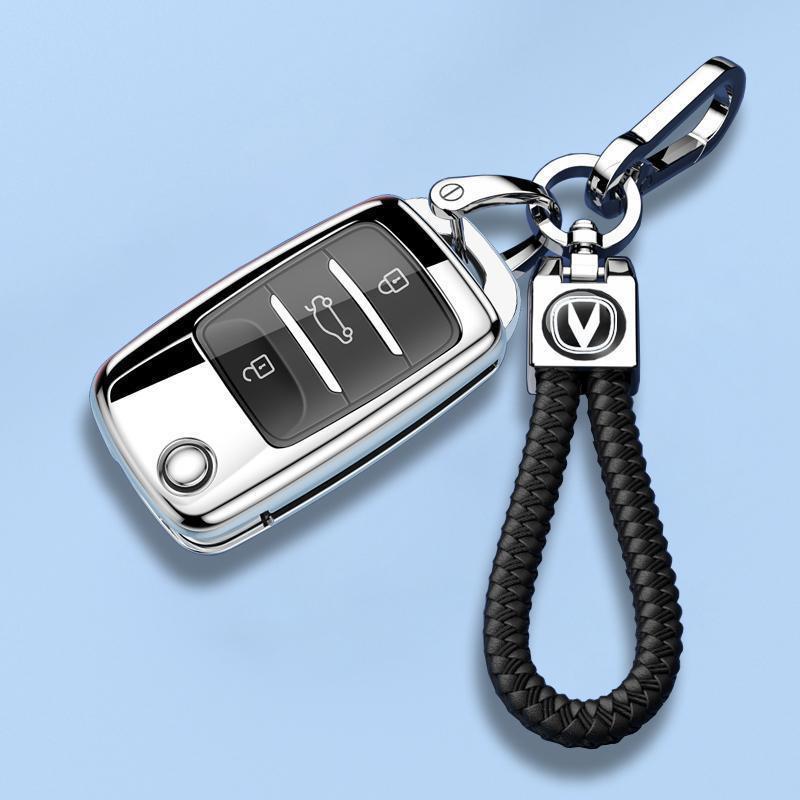 TPU Car Key Cover Changan Oushang A800 2017-2019 Manual 1.6L Elite Model Slim Foldable Design With Optional Leather Loop