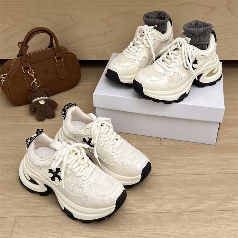 [Youshilai] 2025 new trend cross flower platform casual sports shoes women's height-increasing dad shoes running shoes