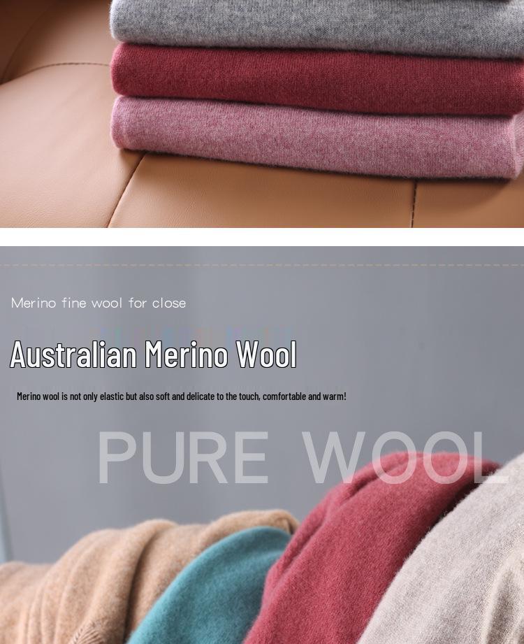 Men's Casual Autumn & Winter 100% Pure Wool V-Neck Loose Knit Sweater