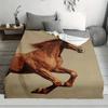 1pc Contemporary Horse Print Flannel Fleece Blanket, 100% Polyester, All Seasons, Tear Resistant, Digital Print, Animal Theme, K