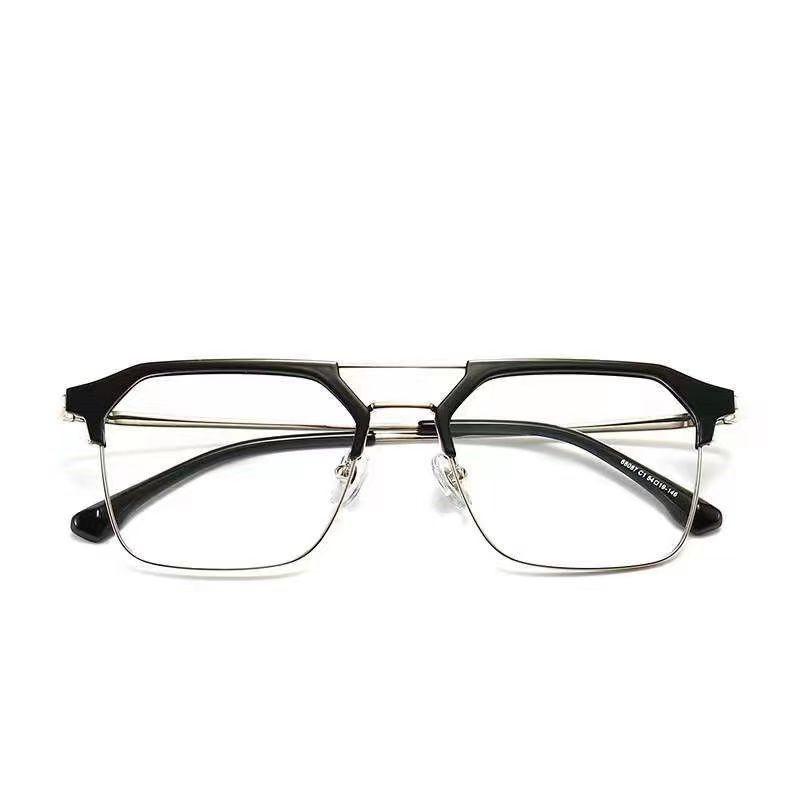 Half Frame Color-Changing Anti-Blue Glasses With The Same Polarized Sunglasses Men'S High Definition Eye Protection Flat Glasses Women