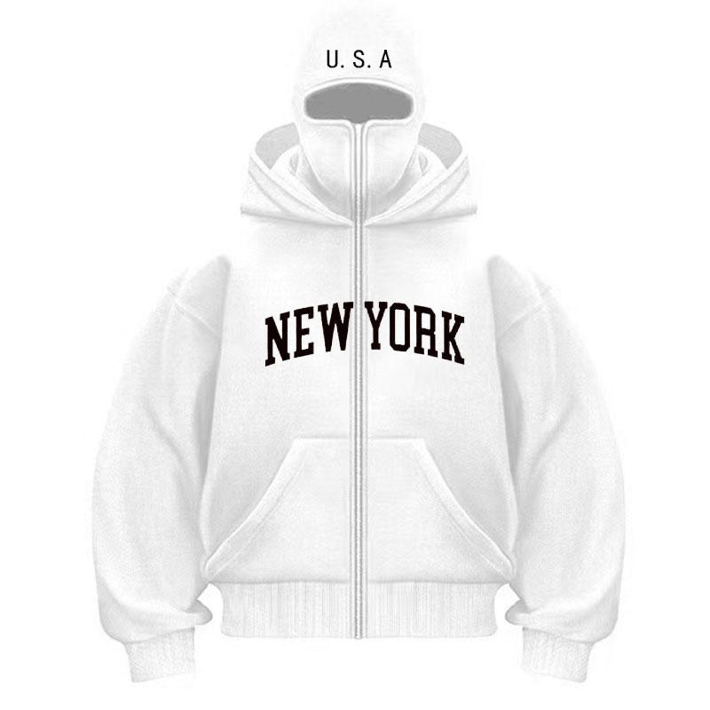 2025 Spring and Autumn Men's Hoodies Integrated Hoodie Ninja Hoodie Hip Hop Splicing Y2k Retro