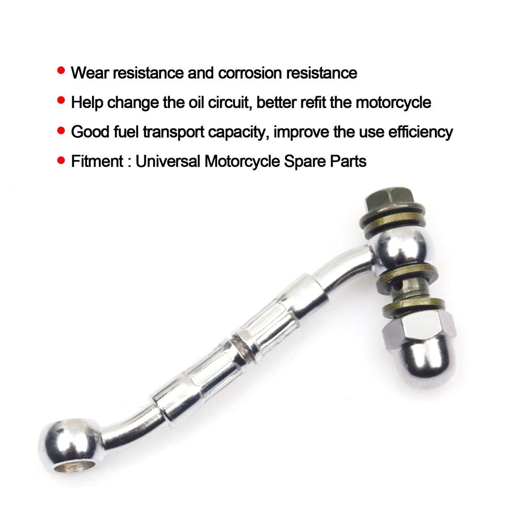 Hydraulic Hose Extension Connector Motorcycle Parts 108mm Length Brake Hose Extender Abrasion Resistant with Nut Steel Material Motorcycle Brake Hose