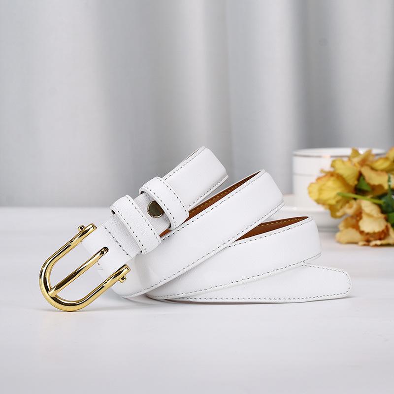 2.4Cm New Korean Version Of Simple Fashion Trend Belt Women'S Genuine Leather First Layer Cowhide Versatile Casual Pants Belt Belt
