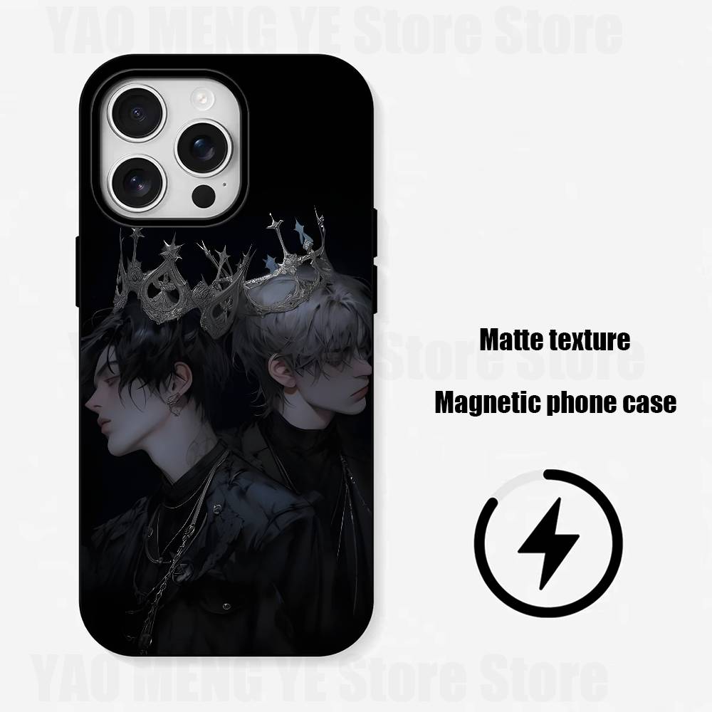

Monarch King Silicone Soft Case For iPhone 17,16,15,14,13,12,11 Pro Max For Magnetic Shell Frosted Cover iPhone17air