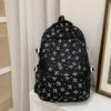Multi-compartment Bow Pattern School Bag Multi-pocket Rucksack Floral Print Backpack  Travel