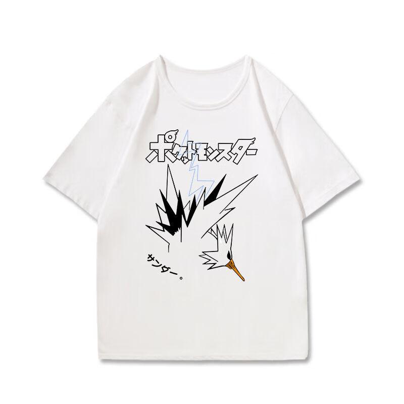 Pokémon Anime Printing Oversized Cotton Tshirt Men and Women Breathable Fashion Leisure Y2K Short Sleeve Summer Tshirt Unisex