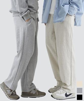 NANDE [2Pack] Semi-Wide Fit Straight Training Pants Elastic Waist Fleece Or Non-Fleece