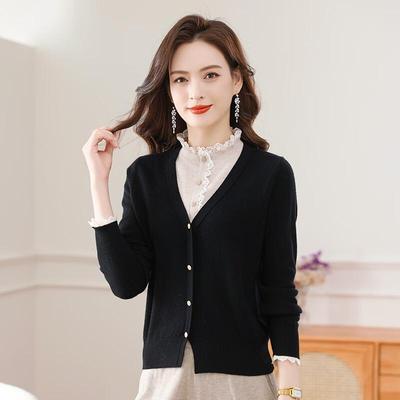 Women's Faux Two-Piece 100% Pure Wool Knit Sweater FXLD870