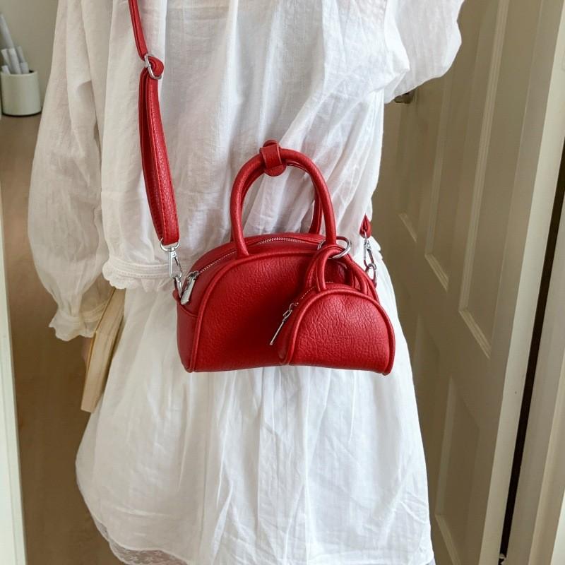 Solid Pu Color Shell Bag Women Small Classic Minimalist Crossbody Use Daily