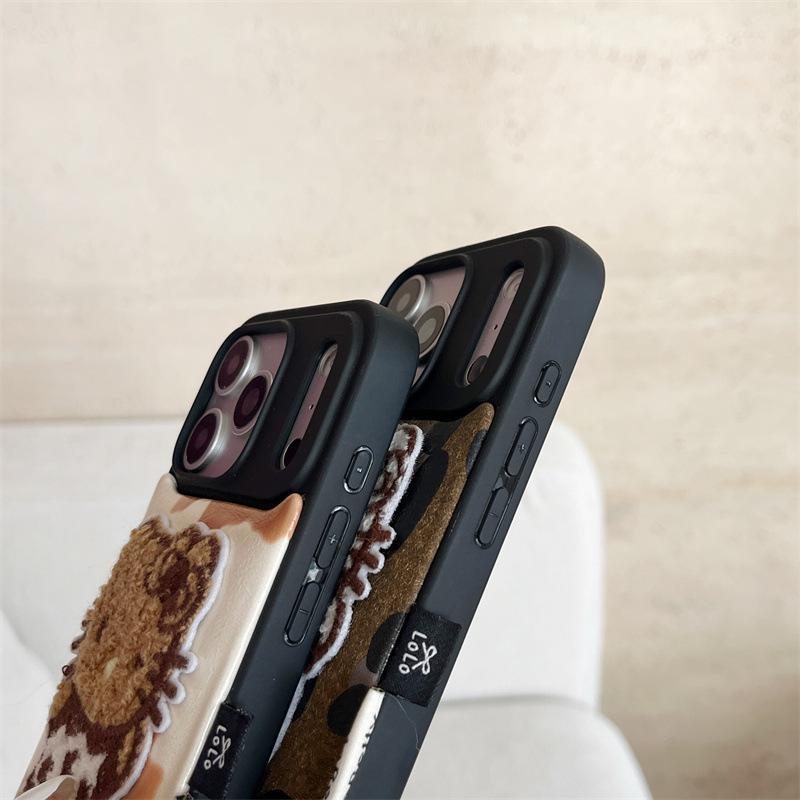 High-End Cow Print Kitty Lanyard & Embroidered Phone Case for iPhone 17/16 Pro Max/15/14