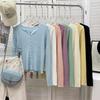 Women's Gentle V-neck Knit Cardigan - 2026 Long Sleeve Slim Fit, Short Style for Spring & Autumn