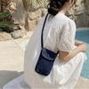 Retro washed denim mobile phone bag casual messenger bag