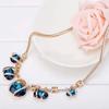 Fashion Women Crystal Pendant Golden Chain Choker Beauty Statement Bib Necklace