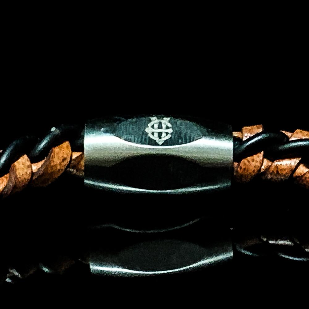 Eightvolume Ev Leather Chain Bracelet 003 (Brown & Black)