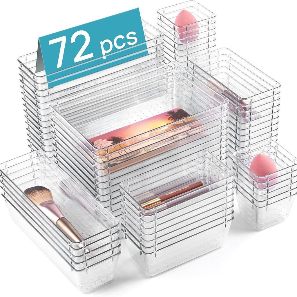Acrylic Multi-layer Transparent Desktop Organizer with Drawers for Stationery and Makeup