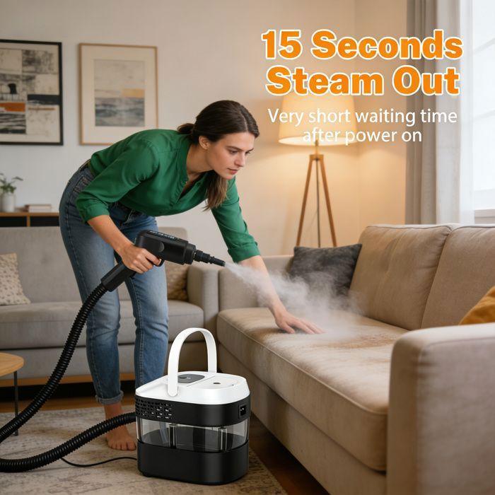 High Pressure Steam Cleaner 2500W, Steam Cleaner 3 Levels 10s 105°C 1600ml Cordless 17 Accessories Home Car Tile