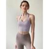 2026 New European and American Style Sexy Halter Neck Women's Push-Up Running Fitness Bra Outerwear Waist-Cinching Yoga Tank Top