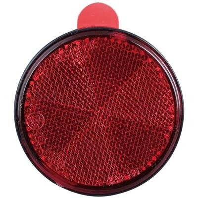 JET INOUE Reflektör, Yuvarlak, 2,4 inç (60 mm) E İşaretli, Çift Taraflı Bantlı Sabitleme Tipi, Kırmızı, Siyah Taban