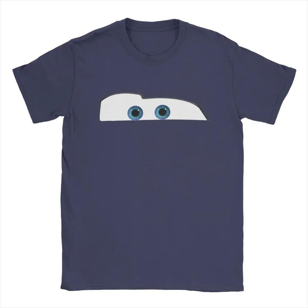Unique Clothing Lightning McQueen Eyes T-Shirts for Casual Pure Cotton Tee Shirt Round Collar Short Sleeve T Shirts harajuku