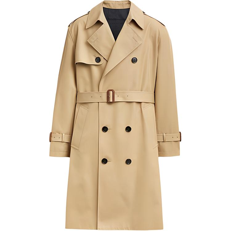 

Coach FW24 Однотонный тренч средней длины с длинным рукавом Мужская верхняя одежда Хаки CX808-KHA L