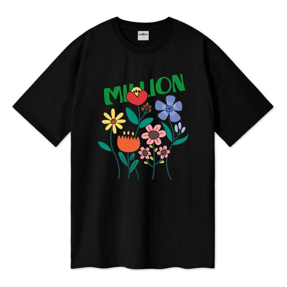 Million Day Million Grow Flower Over T-Shirt (A Type) Sky Blue/Xl