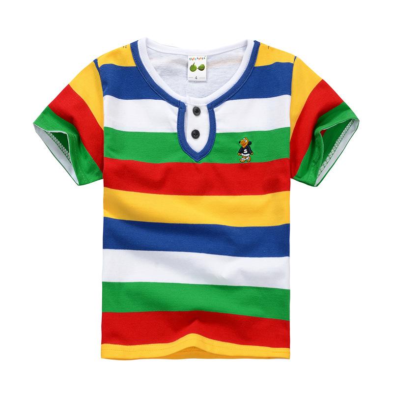 2022 Summer Striped Short-Sleeve T-Shirts for Boys and Girls - One-Piece Baby Clothing