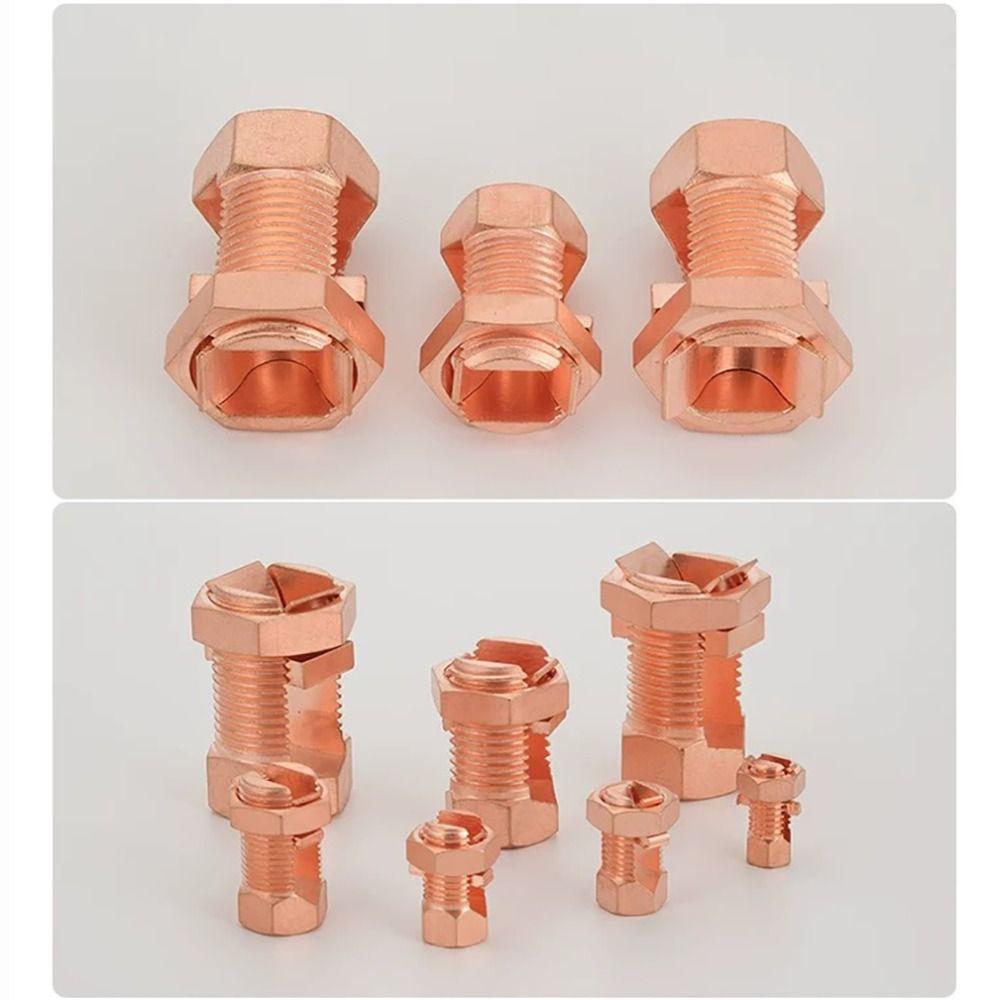 New TJ Series Split Bolt Connector Sturdy Durable Copper Split Bolt Screw Terminal