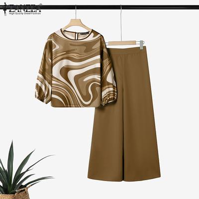 Γυναικεία Μπλούζα με Μακρύ Μανίκι και Πουκάμισο με Μοτίβο, Καθημερινά Σετ Δύο Τεμαχίων