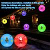 2PCS Solar Powered LEDs Floatings Pool Lights with 2PCS Santa Claus Design Sticker RGBW 16 Color